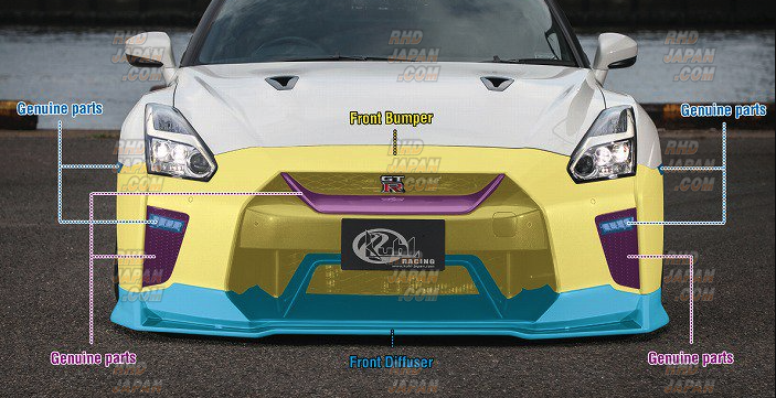 Kuhl Racing KUHL Ver2 35R-SS Front Diffuser FRP Unpainted - GT-R